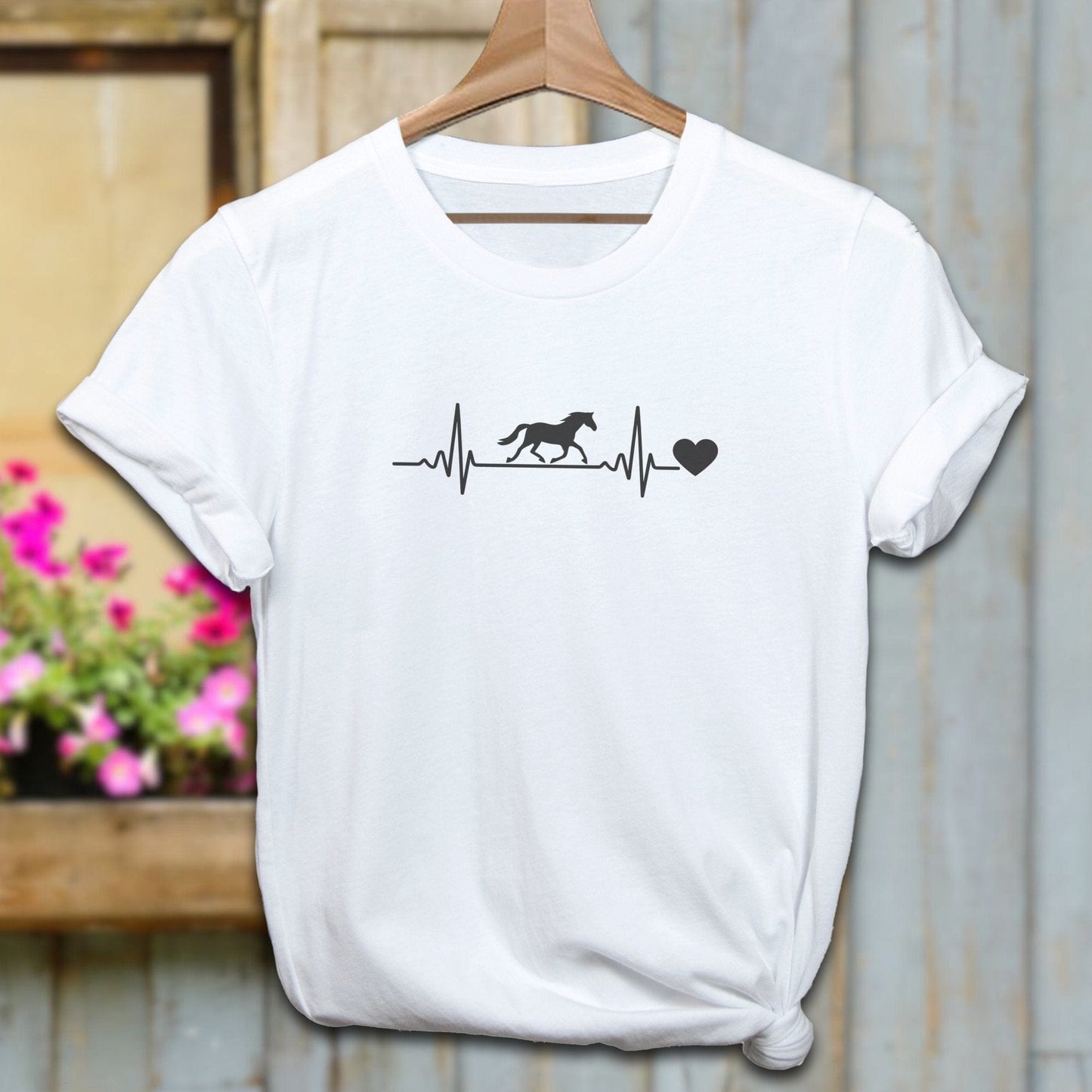 Ladies Shirt Adult T-shirt / White / XS Horse Heartbeat Shirt