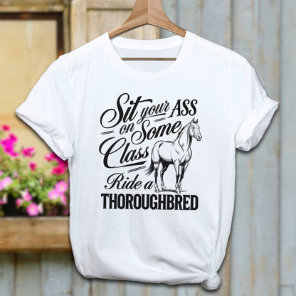 Ladies Shirt Adult T-Shirt / White / XS Ride a Thoroughbred Shirt