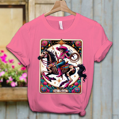 Ladies Shirt Adult T-shirt / XS / Charity Pink Tarot Card Cowgirl Shirt