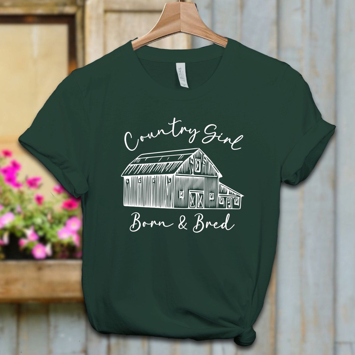 Ladies Shirt Adult T-shirt / XS / Forest Country Girl Born and Bred Shirt