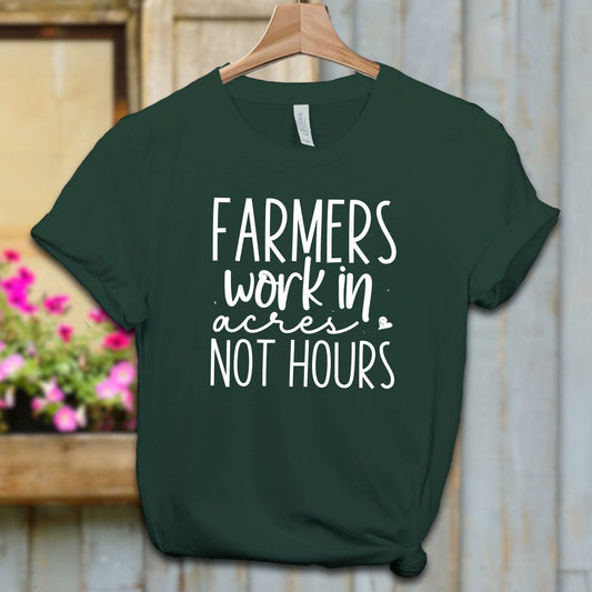 Ladies Shirt Adult T-shirt / XS / Forest Farmers Work In Acres Shirt