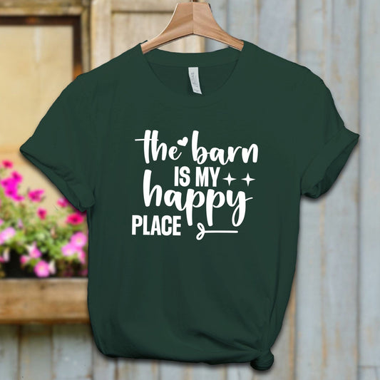 Ladies Shirt Adult T-shirt / XS / Forest The Barn Is My Happy Place Shirt