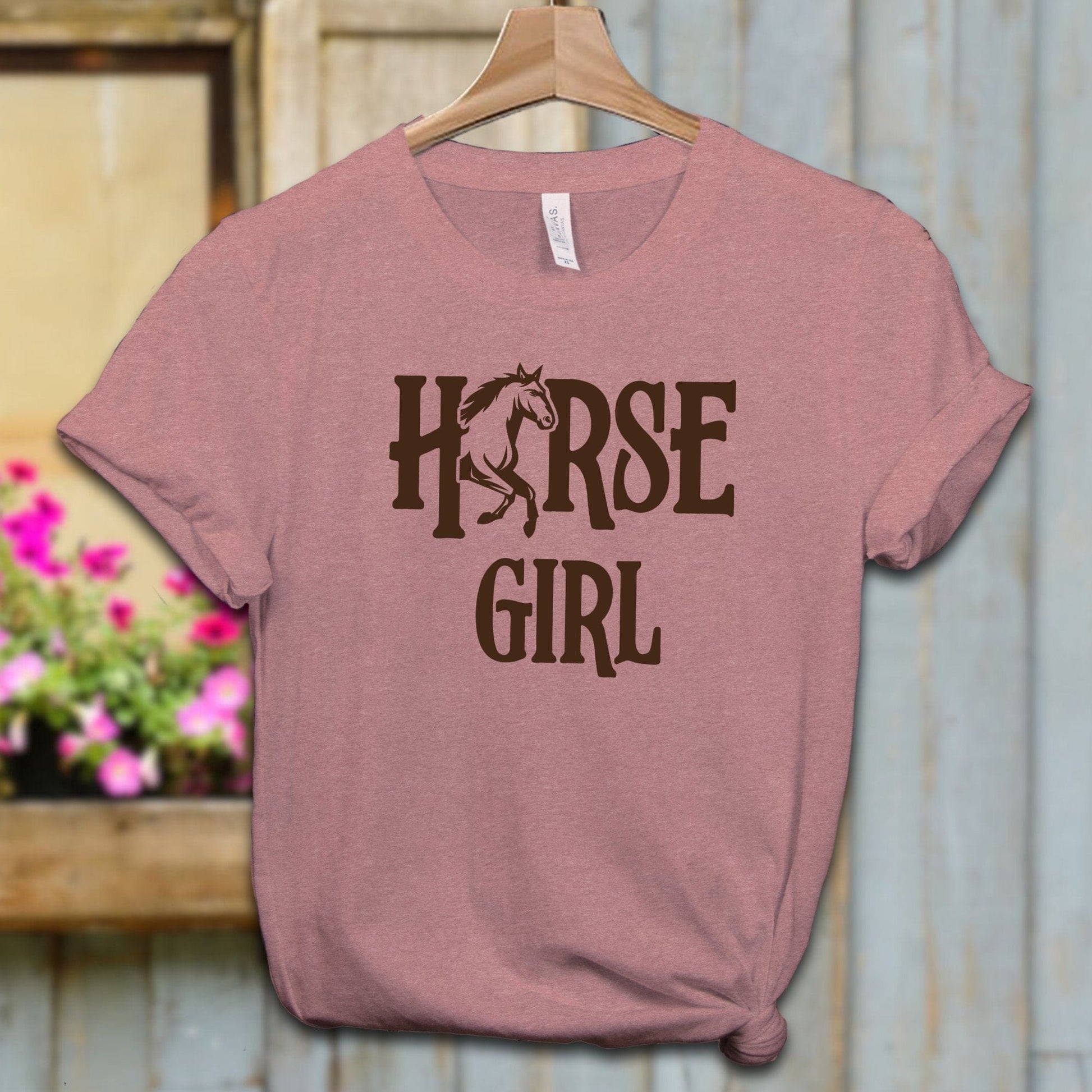 Ladies Shirt Adult T-shirt / XS / Heather Mauve Horse Girl Shirt