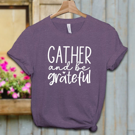 Ladies Shirt Adult T-shirt / XS / Heather Team Purple Gather and Be Grateful Shirt