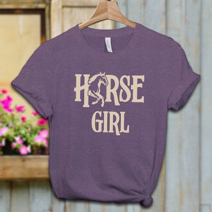 Ladies Shirt Adult T-shirt / XS / Heather Team Purple Horse Girl Shirt