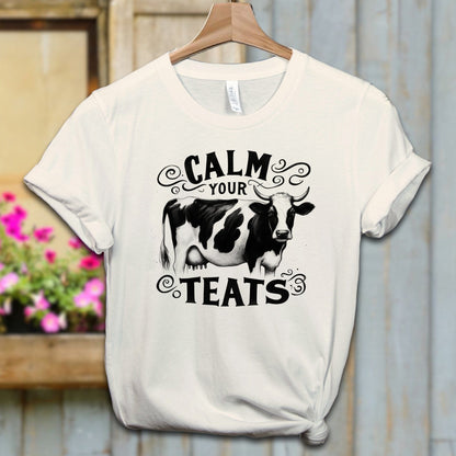 Ladies Shirt Adult T-shirt / XS / Natural Calm Your Teats Shirt