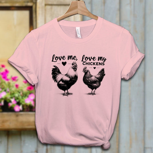 Ladies Shirt Adult T-shirt / XS / Pink Love Me Love My Chickens Shirt