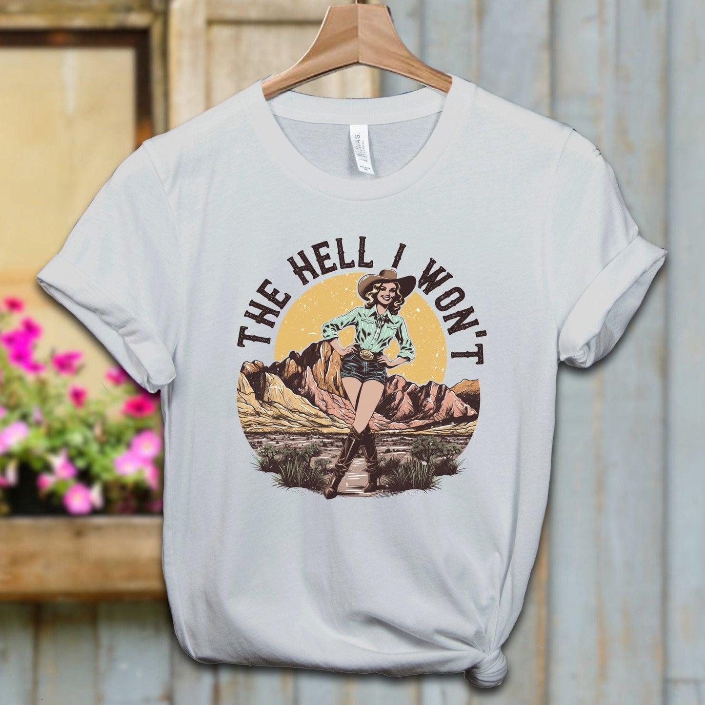 Ladies Shirt Adult T-shirt / XS / Silver The Hell I Won't Shirt