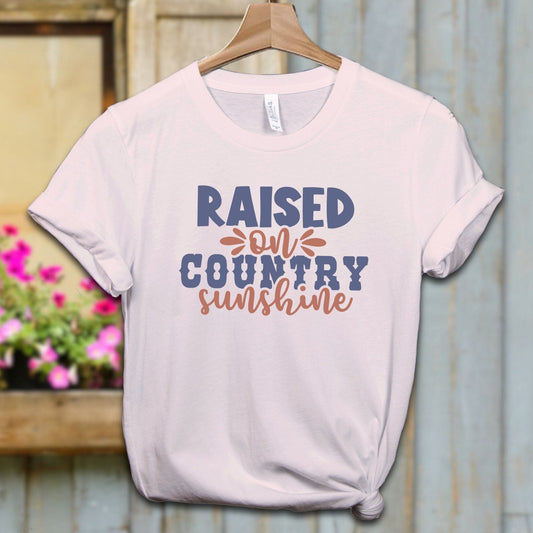 Ladies Shirt Adult T-shirt / XS / Soft Pink Raised on Country Sunshine Shirt