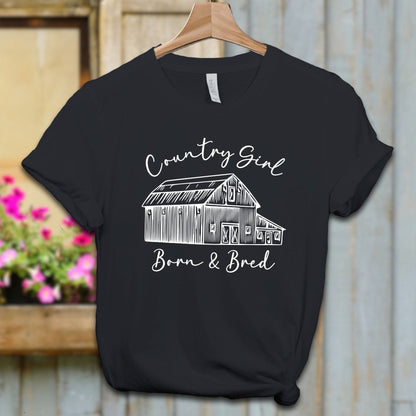 Ladies Shirt Adult T-shirt / XS / Vintage Black Country Girl Born and Bred Shirt