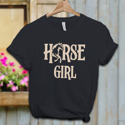 Ladies Shirt Adult T-shirt / XS / Vintage Black Horse Girl Shirt