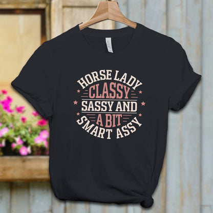 Ladies Shirt Adult T-shirt / XS / Vintage Black Horse Lady Classy Sassy Shirt