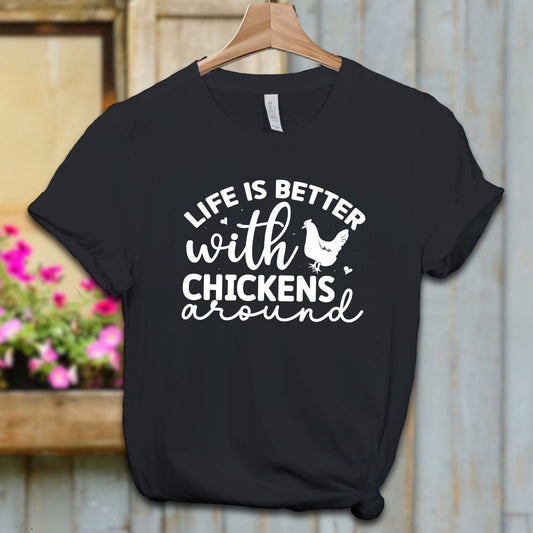 Ladies Shirt Adult T-shirt / XS / Vintage Black Life Is Better With Chickens Shirt