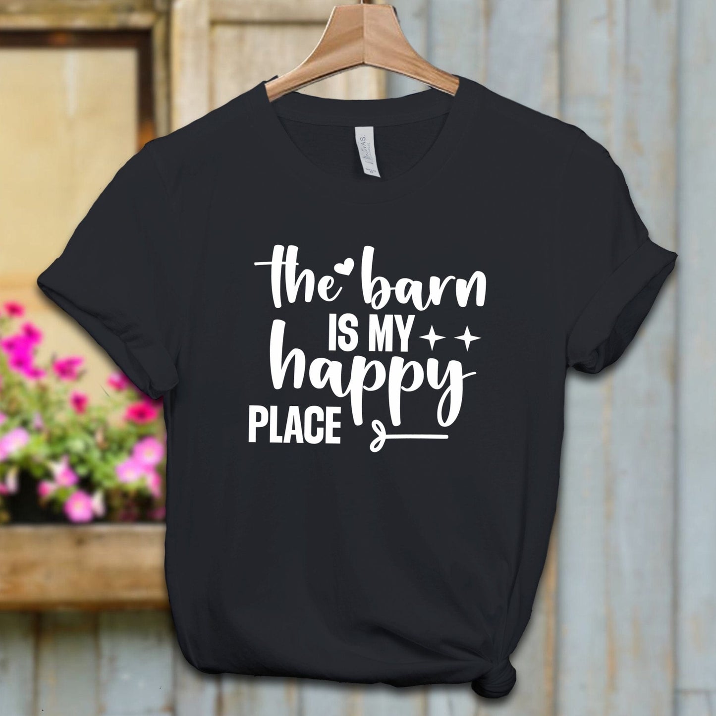 Ladies Shirt Adult T-shirt / XS / Vintage Black The Barn Is My Happy Place Shirt