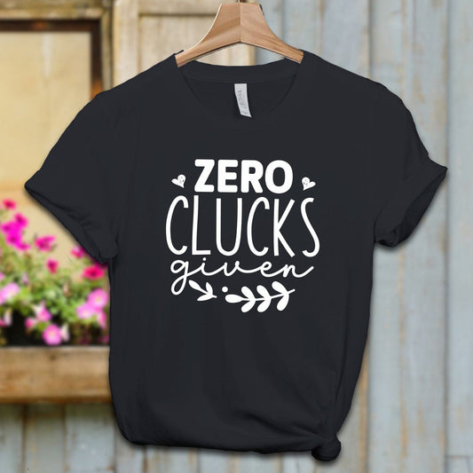 Ladies Shirt Adult T-shirt / XS / Vintage Black Zero Clucks Given Shirt