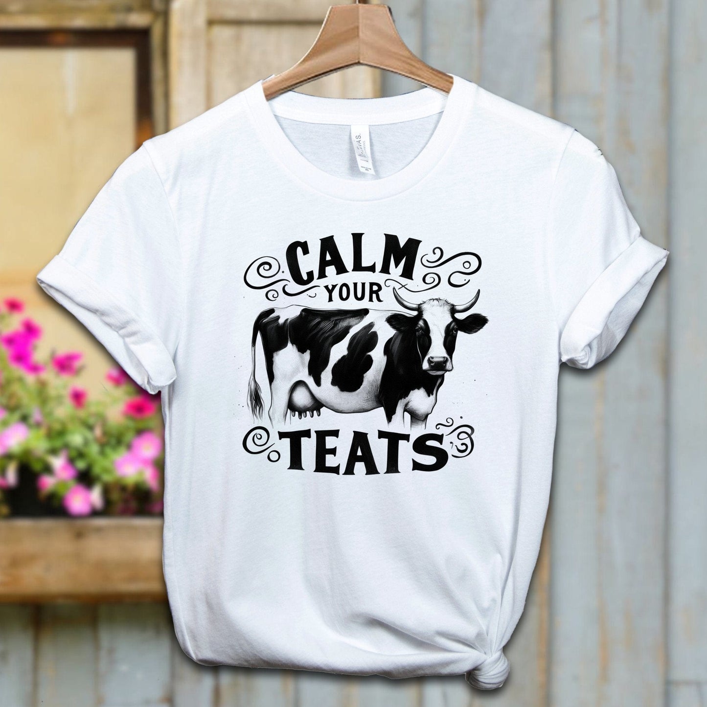 Ladies Shirt Adult T-shirt / XS / White Calm Your Teats Shirt