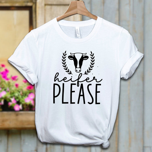 Ladies Shirt Adult T-shirt / XS / White Heifer Please Cow Shirt