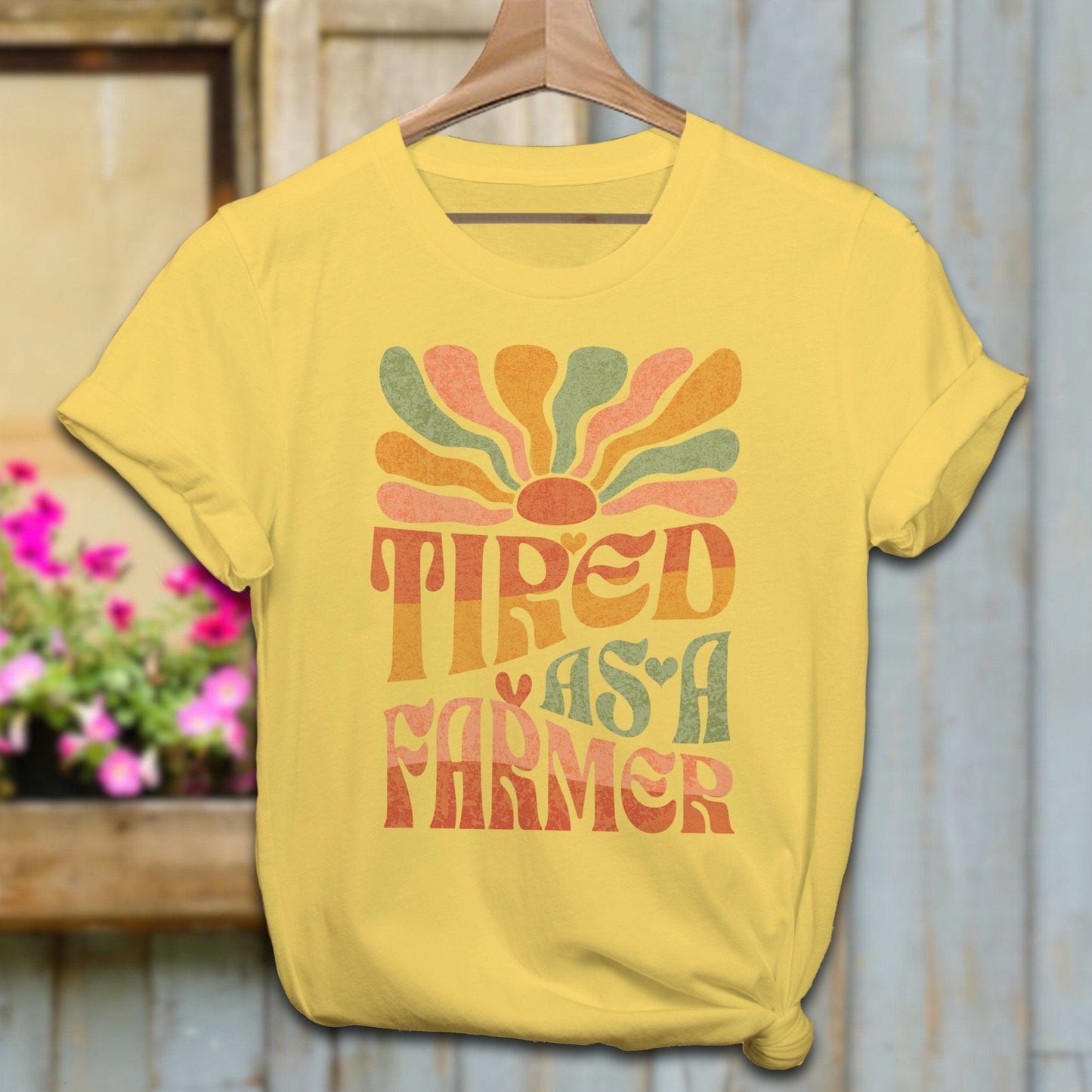 Ladies Shirt Adult T-Shirt / Yellow / XS Tired As A Farmer Shirt