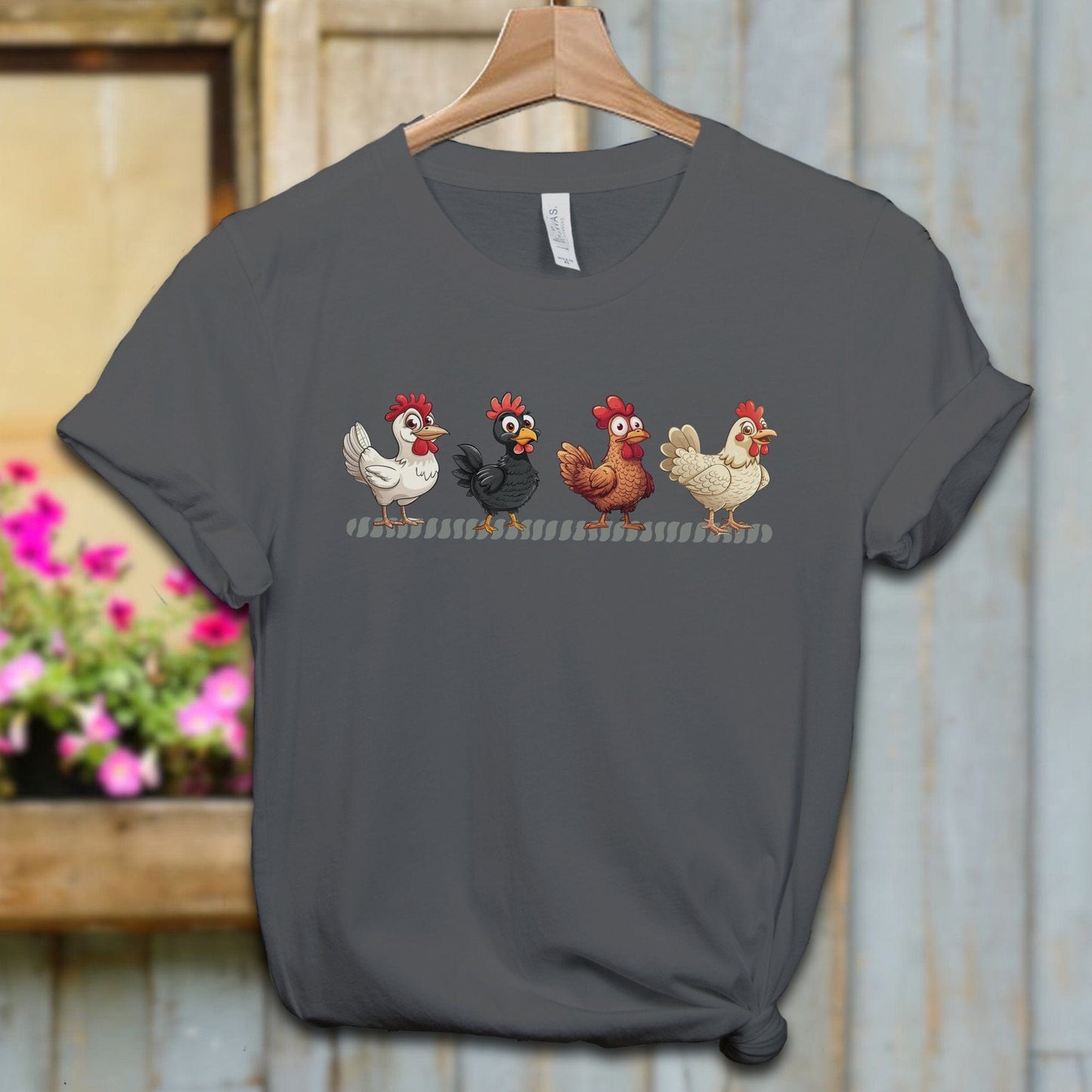 Ladies Shirt Asphalt / XS / Adult T-shirt Funny Chicken Shirt