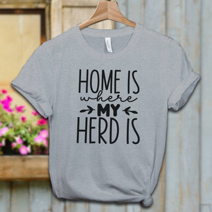 Ladies Shirt Athletic Heather / XS / Adult T-shirt Home Is Where My Herd Is Shirt