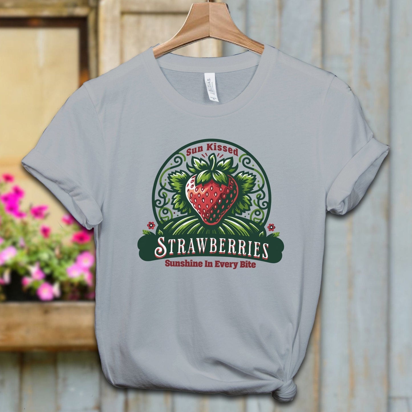 Ladies Shirt Athletic Heather / XS / Adult T-shirt Sun Kissed Strawberries Shirt