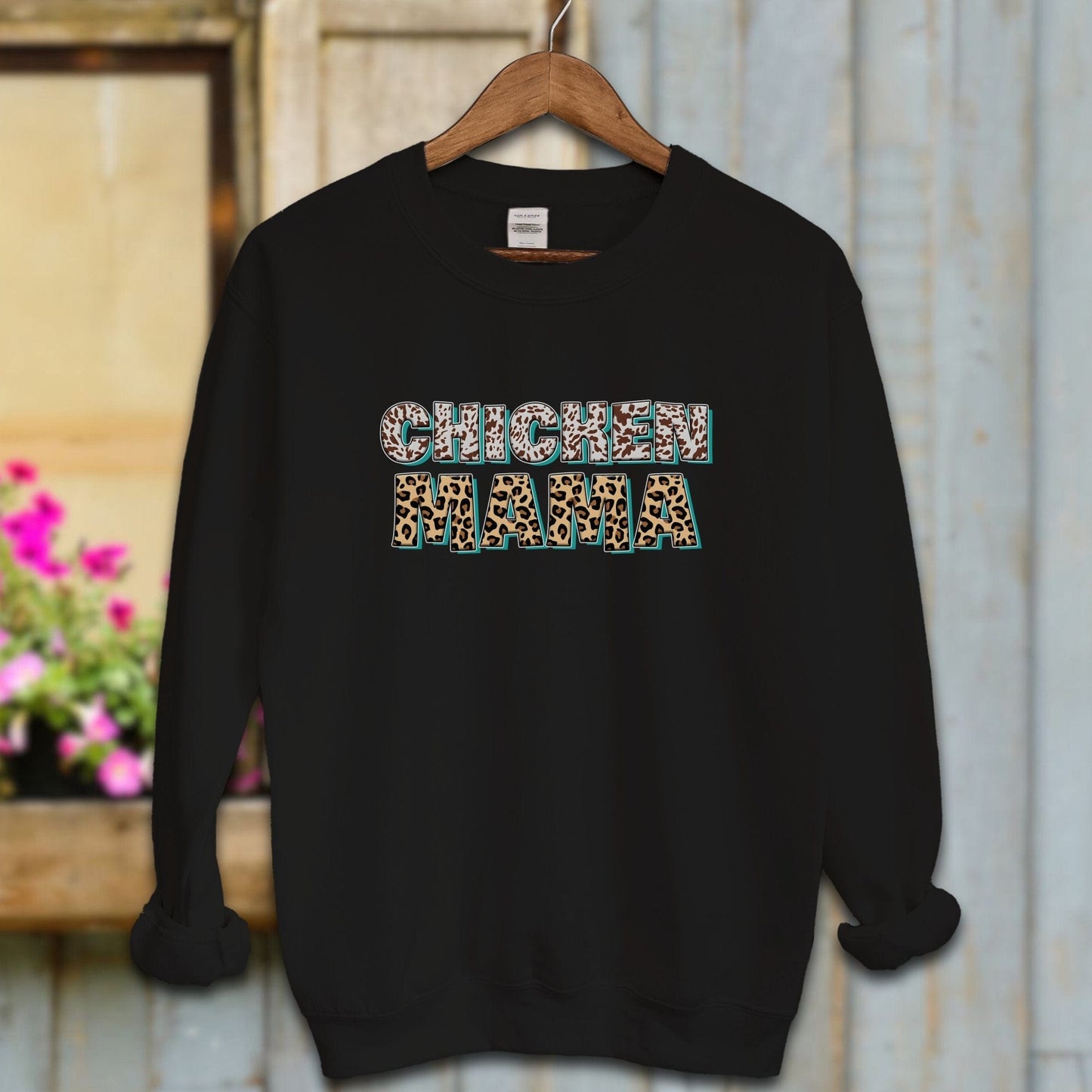 Ladies Shirt Black / S / Adult Sweatshirt Chicken Mama Fun Shirt