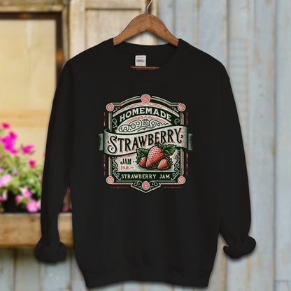 Ladies Shirt Black / S / Adult Sweatshirt Homemade Strawberry Jam vintage Shirt