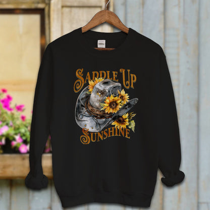 Ladies Shirt Black / S / Adult Sweatshirt Saddle Up Sunshine Shirt