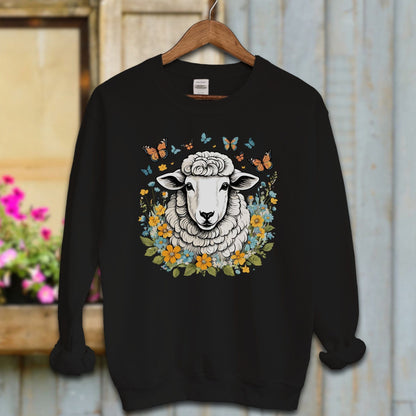 Ladies Shirt Black / S / Adult Sweatshirt Whimsical Sheep Shirt