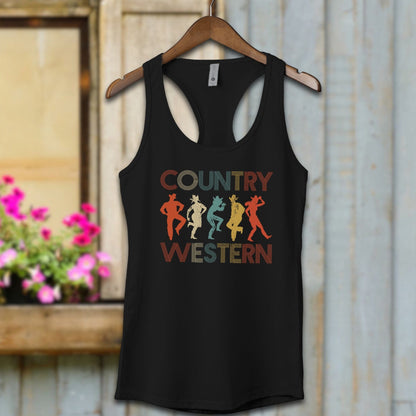 Ladies Shirt Black / XS / Adult Racerback Country Western Dancers Shirt