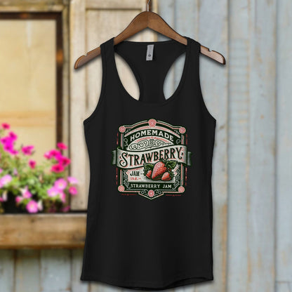 Ladies Shirt Black / XS / Adult Racerback Homemade Strawberry Jam vintage Shirt