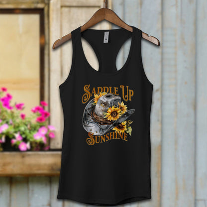 Ladies Shirt Black / XS / Adult Racerback Saddle Up Sunshine Shirt