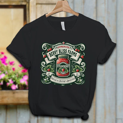 Ladies Shirt Black / XS / Adult T-shirt Berry Bliss Farms Strawberry Jam Shirt