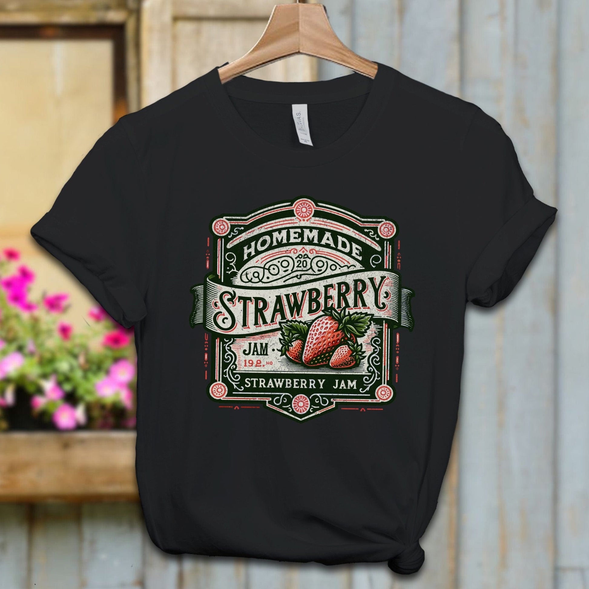 Ladies Shirt Black / XS / Adult T-shirt Homemade Strawberry Jam vintage Shirt