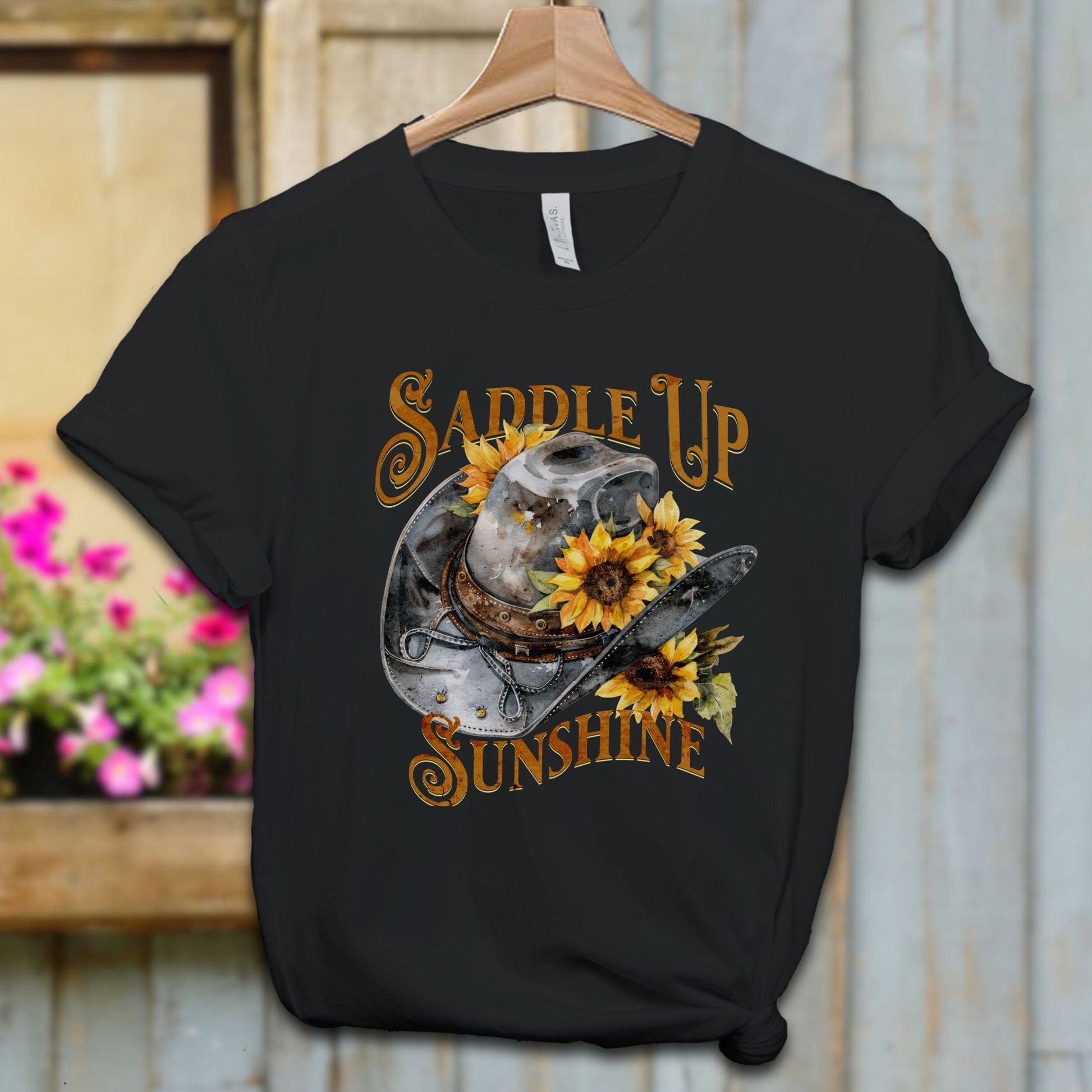 Ladies Shirt Black / XS / Adult T-shirt Saddle Up Sunshine Shirt