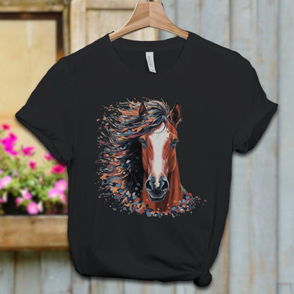 Ladies Shirt Black / XS / Adult T-shirt Vibrant Horse Splatter Shirt