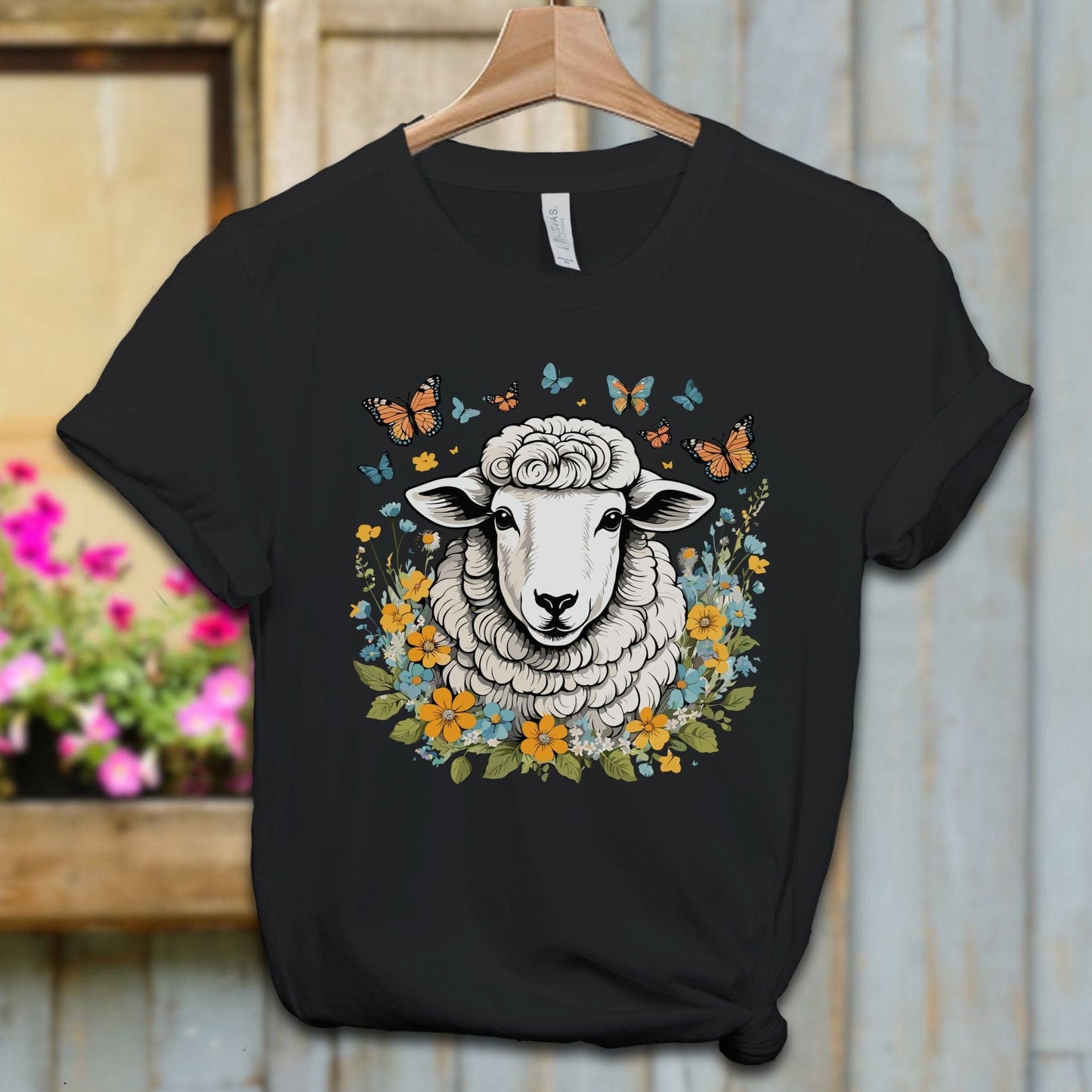 Ladies Shirt Black / XS / Adult T-shirt Whimsical Sheep Shirt