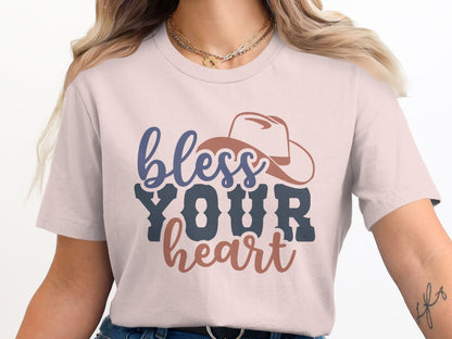 Ladies Shirt Bless Your Heart Cowboy Hat Shirt