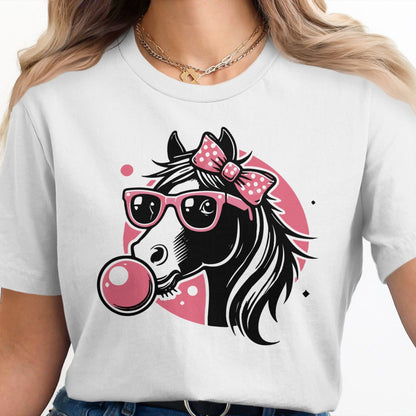 Ladies Shirt Bubble Gum Horse Shirt