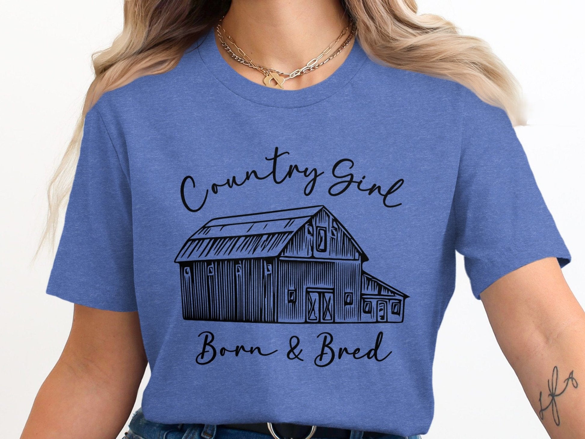 Ladies Shirt Country Girl Born and Bred Shirt