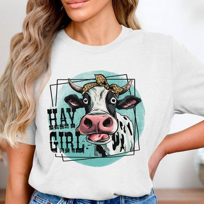 Ladies Shirt Hay Girl Cow Shirt