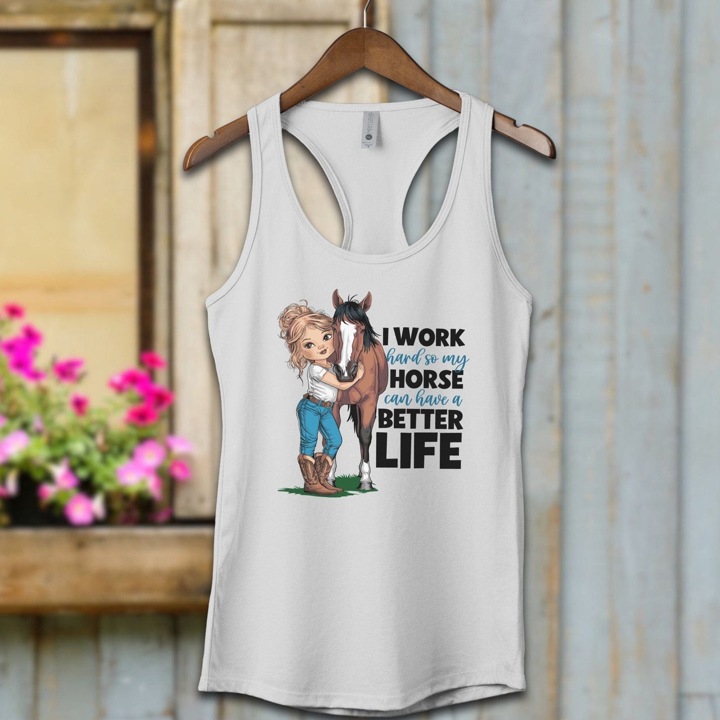 Ladies Shirt Heather Grey / XS / Adult Racerback My Horse Can Have A Better Life Shirt