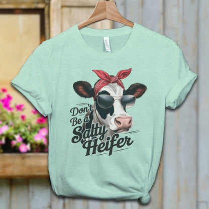 Ladies Shirt Heather Mint / XS / Adult T-shirt Don't Be a Salty Heifer Shirt