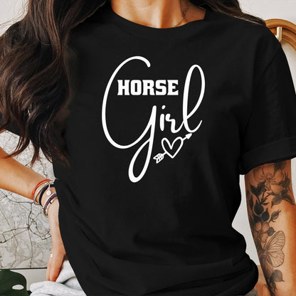 Ladies Shirt Horse Girl with Arrow Heart Shirt