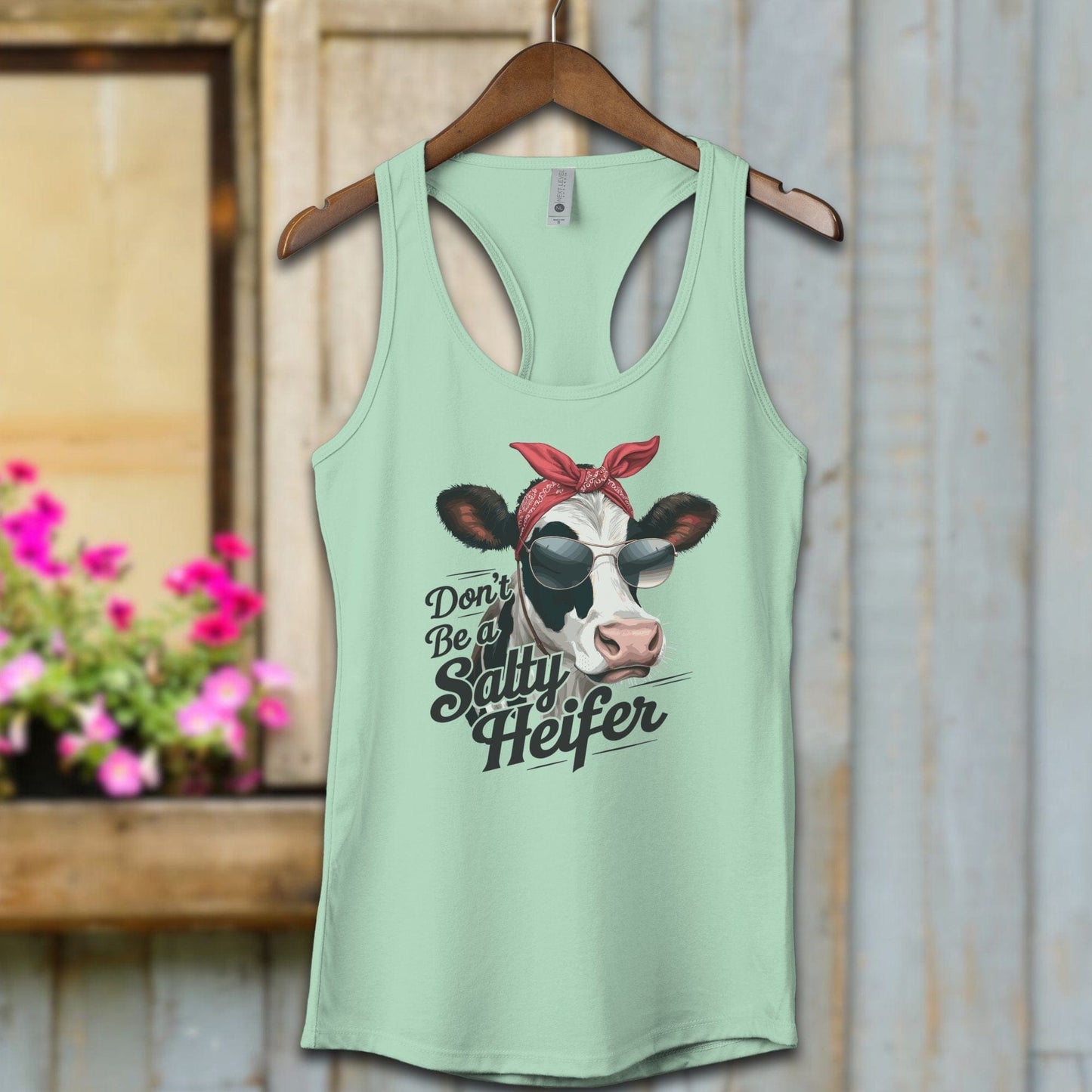 Ladies Shirt Mint / XS / Adult Racerback Don't Be a Salty Heifer Shirt