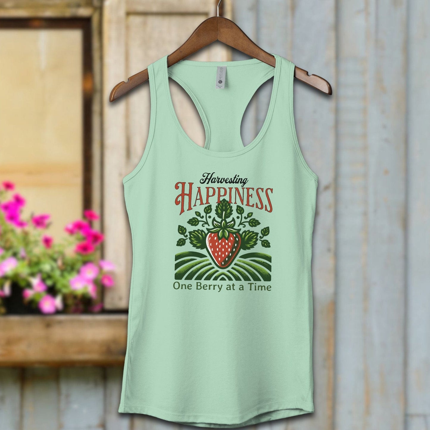 Ladies Shirt Mint / XS / Adult Racerback Harvesting Happiness Shirt