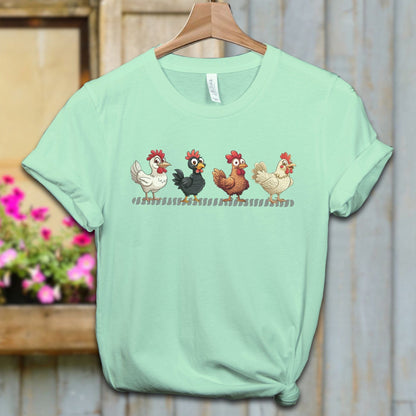 Ladies Shirt Mint / XS / Adult T-shirt Funny Chicken Shirt