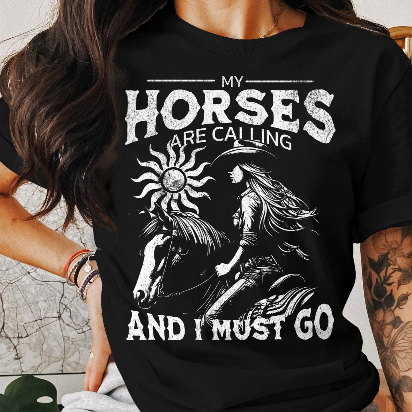 Ladies Shirt My Horses are Calling Shirt