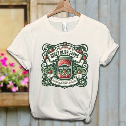 Ladies Shirt Natural / XS / Adult T-shirt Berry Bliss Farms Strawberry Jam Shirt