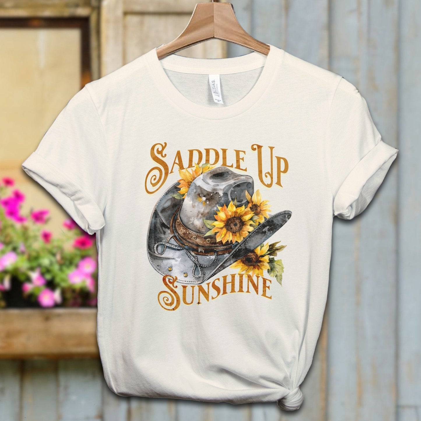 Ladies Shirt Natural / XS / Adult T-shirt Saddle Up Sunshine Shirt